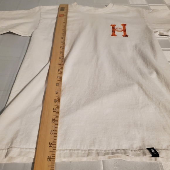 (4/$20) HUF Men's White T-Shirt with Orange Logo - Picture 9 of 11